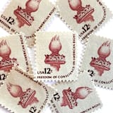 ""Statue of Liberty Torch" Postage Stamps | Americana Series | Unused USPS Postage 12c | Pack of 20" - Postage Stamps in red by Heritage Post House