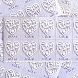 "Purple Wedding Hearts Postage Stamp | Wedding Series | Vintage Unused USPS Postage 41c | Pack of 10" - Postage Stamps in purple by Heritage Post House