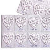 "Purple Wedding Hearts Postage Stamp | Wedding Series | Vintage Unused USPS Postage 41c | Pack of 10" - Postage Stamps in purple by Heritage Post House