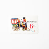 "6 Cent Christmas Toy Locomotive Postage Stamps // Set of 10 // Train // UNUSED Vintage Stamps" - Postage Stamps in red by Flourish Fine Writing