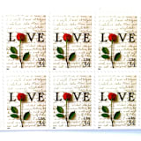 "Rose & Love Letter Postage Stamps | Love Series | John & Abigail Adams | Wedding Stamps | Valentine | Vintage Unused USPS Postage 34c | Pack of 10" - Postage Stamps in white by Heritage Post House