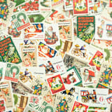 "Classic Holiday Postage Set // Grab Bag Style // $.82 per envelope // Set of 5" - Postage Stamps in red by Flourish Fine Writing