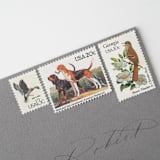 "20 Cent Coonhound & American Foxhound Dog Postage Stamps // Set of 10 // UNUSED" - Postage Stamps in beige by Flourish Fine Writing