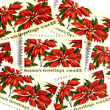 ""Poinsettia Plants" Postage Stamps | Contemporary Christmas Series | Unused USPS Postage 22c | Pack of 10" - Postage Stamps in red by Heritage Post House