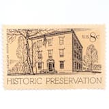 "8 Cent Historic Preservation Decatur House Postage Stamps // Set of 10 // UNUSED vintage stamps" - Postage Stamps in beige by Flourish Fine Writing