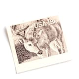 "18 Cent White-Tailed Deer Postage Stamps // Set of 10 // UNUSED Vintage Stamps" - Postage Stamps in beige by Flourish Fine Writing