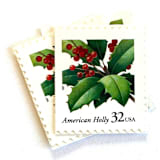 ""American Holly" Postage Stamps | Contemporary Christmas Series | Unused USPS Postage 32c | Pack of 10" - Postage Stamps in green by Heritage Post House