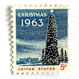 ""Christmas Tree and White House" Postage Stamps | Christmas Issue | Unused USPS Postage 5c | Pack of 20" - Postage Stamps in blue by Heritage Post House