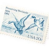 "20 Cent Preserving Wetlands Postage Stamps // Set of 10 // UNUSED Vintage stamps" - Postage Stamps in blue by Flourish Fine Writing