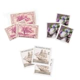 "Lavender Floral and Neutral Ship Vintage Postage Set // 2 ounce envelope // $1.18 in postage per set" - Postage Stamps in purple by Flourish Fine Writing