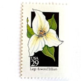 "Large-Flowered Trillium Postage Stamps | American Wildflower Series | White Flower | Ohio State Wildflower | Botanical | Vintage Unused USPS Postage 29c | Pack of 10" - Postage Stamps in white by Heritage Post House