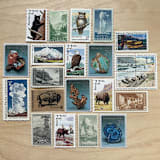 "78 cents . National Parks vintage postage stamps . Set of 5" - Postage Stamps in multicolor by Kristen Melchor