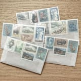 "78 cents . National Parks vintage postage stamps . Set of 5" - Postage Stamps in multicolor by Kristen Melchor