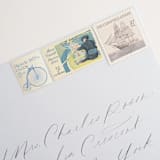 "5 Cent Mary Cassatt Postage Stamps // Set of 10 // Vintage postage" - Postage Stamps in blue by Flourish Fine Writing