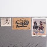 "18 Cent Pronghorn Antelope Postage Stamps // Set of 10 // UNUSED Vintage Stamps" - Postage Stamps in beige by Flourish Fine Writing