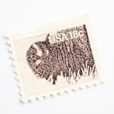 "18 Cent Bison Postage Stamps // Set of 10 // UNUSED Vintage Stamps" - Postage Stamps in beige by Flourish Fine Writing