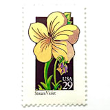 "Stream Violet Postage Stamps | American Wildflower Series | Yellow Flower | Botanical | Vintage Unused USPS Postage 29c | Pack of 10" - Postage Stamps in yellow by Heritage Post House