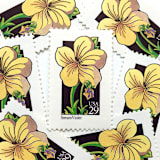"Stream Violet Postage Stamps | American Wildflower Series | Yellow Flower | Botanical | Vintage Unused USPS Postage 29c | Pack of 10" - Postage Stamps in yellow by Heritage Post House