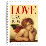 "Cherub Postage Stamps | Love Series | Raphael Sistine Madonna | Angel | Cupid | Valentine | Wedding Stamps | Vintage Unused USPS Postage 32c | Pack of 10" - Postage Stamps in natural by Heritage Post House