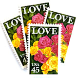 "Pink & Yellow Roses Postage Stamps | Love Series | Botanical Wedding Stamps | Valentine | Vintage Unused USPS Postage 45c | Pack of 10" - Postage Stamps in pink by Heritage Post House