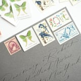 "The Naturalist's Garden Postage Set // Set of 5 // $1.79 in postage per set" - Postage Stamps in blue by Flourish Fine Writing