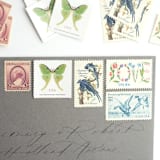 "The Naturalist's Garden Postage Set // Set of 5 // $1.79 in postage per set" - Postage Stamps in blue by Flourish Fine Writing