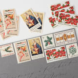 "10 Cent Christmas Madonna & Child Postage Stamps // Set of 10 // UNUSED Vintage Stamps" - Postage Stamps in blue by Flourish Fine Writing