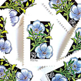 "Wild Flax Postage Stamps | American Wildflower Series | Blue Flower | Botanical | Vintage Unused USPS Postage 29c | Pack of 10" - Postage Stamps in blue by Heritage Post House