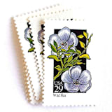 "Wild Flax Postage Stamps | American Wildflower Series | Blue Flower | Botanical | Vintage Unused USPS Postage 29c | Pack of 10" - Postage Stamps in blue by Heritage Post House