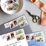 "California Vintage Postage, 10 Sets" - Postage Stamps in natural by Jennifer Kramer