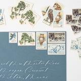 "Outdoor Winter Fun Vintage Postage Set // Set of 5 // UNUSED // Nature // Ice Skating // Blue" - Postage Stamps in blue by Flourish Fine Writing