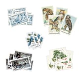 "Outdoor Winter Fun Vintage Postage Set // Set of 5 // UNUSED // Nature // Ice Skating // Blue" - Postage Stamps in blue by Flourish Fine Writing