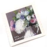 "White Hydrangea and Pink/Purple Rose Forever Stamps // Set of 10" - Postage Stamps in purple by Flourish Fine Writing