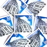 ""Art Deco" Chrysler Building New York City Postage Stamps | Celebrate the Century - 1920s | Unused USPS Postage 32c | Pack of 10" - Postage Stamps in blue by Heritage Post House