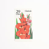 "29 Cent Gladiola Postage Stamps // Set of 10 // UNUSED" - Postage Stamps in red by Flourish Fine Writing