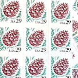 ""Pine Cone" Postage Stamps | Christmas Holidays | Flora and Fauna Series | Unused USPS Postage 29c | Pack of 10" - Postage Stamps in brown by Heritage Post House