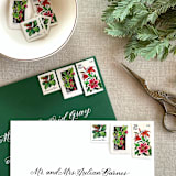 "Holiday Botanical Vintage Postage, 10 Sets" - Postage Stamps in multicolor by Jennifer Kramer