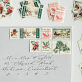 "A New England Christmas Postage Set // Set of 5 // $.86 per set" - Postage Stamps in gray by Flourish Fine Writing