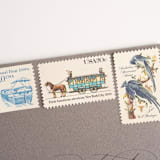 "20 Cent First American Streetcar, New York City, 1832 Postage Stamps // Set of 10 // UNUSED Postage Stamps" - Postage Stamps in blue by Flourish Fine Writing