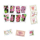 "Wildflower Meadow Postage Set // Set of 5 // $1.04 in postage per set" - Postage Stamps in pink by Flourish Fine Writing