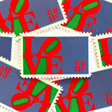 "Red LOVE Postage Stamps | Love Series | Robert Indiana Pop Art | Wedding Stamps | Valentine | Vintage Unused USPS Postage 8c | Pack of 10" - Postage Stamps in red by Heritage Post House