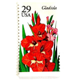 "Gladiola Postage Stamps | Summer Garden Flowers Series | Red Flower | Botanical | Vintage Unused USPS Postage 29c | Pack of 10" - Postage Stamps in red by Heritage Post House