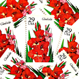 "Gladiola Postage Stamps | Summer Garden Flowers Series | Red Flower | Botanical | Vintage Unused USPS Postage 29c | Pack of 10" - Postage Stamps in red by Heritage Post House
