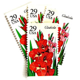 "Gladiola Postage Stamps | Summer Garden Flowers Series | Red Flower | Botanical | Vintage Unused USPS Postage 29c | Pack of 10" - Postage Stamps in red by Heritage Post House