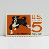 "Vintage Unused Stamps - Dog,  Humane Treatment of Animals, 5 cent - Set of 5" - Postage Stamps in multicolor by Tablo Post