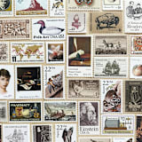 "$1.07 . Neutral Vintage Postage Stamp Variety Pack . Set of 5" - Postage Stamps in natural by Kristen Melchor