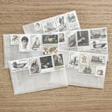 "$1.07 . Neutral Vintage Postage Stamp Variety Pack . Set of 5" - Postage Stamps in natural by Kristen Melchor