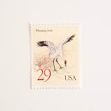 "29 Cent Whooping Crane Postage Stamp // Set of 10 // UNUSED Vintage Stamps" - Postage Stamps in beige by Flourish Fine Writing