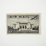 "10 Cent Pan Am Building Airmail Postage Stamps // Set of 10 // UNUSED Postage Stamps" - Postage Stamps in black by Flourish Fine Writing