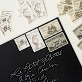 "10 Cent Pan Am Building Airmail Postage Stamps // Set of 10 // UNUSED Postage Stamps" - Postage Stamps in black by Flourish Fine Writing